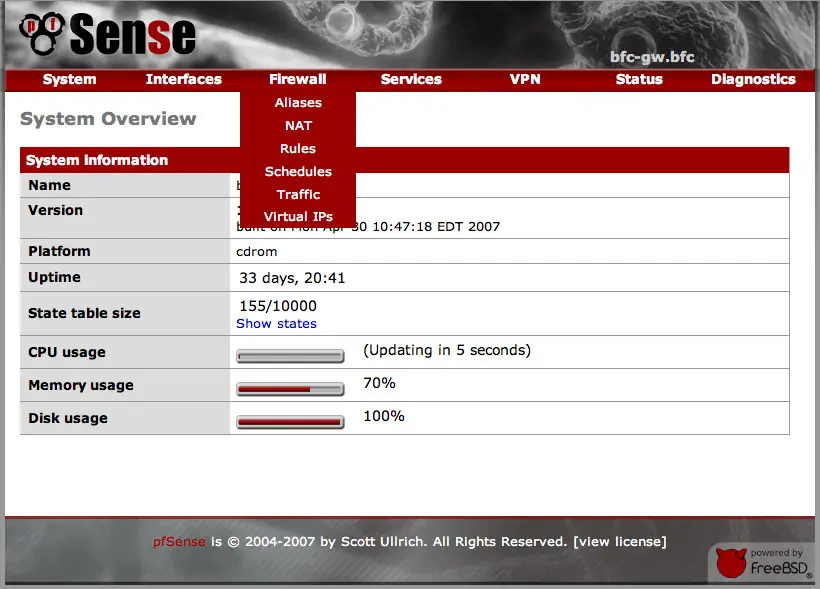 Router, firewall, VPN y mas pfSense
