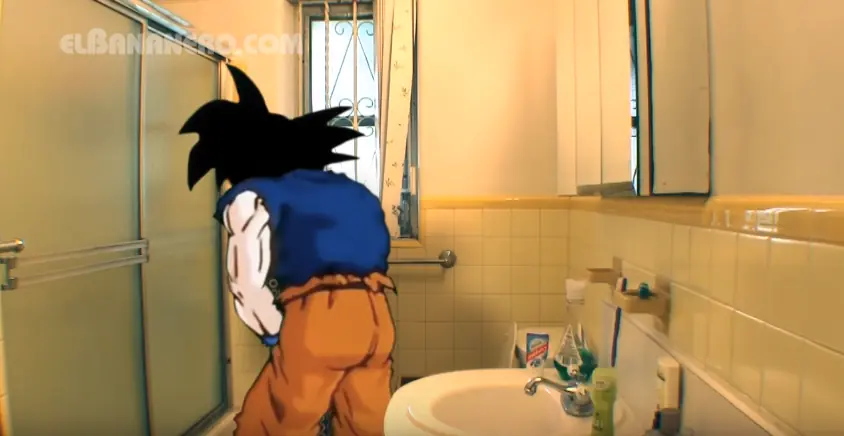 el bananero viviendo con goku