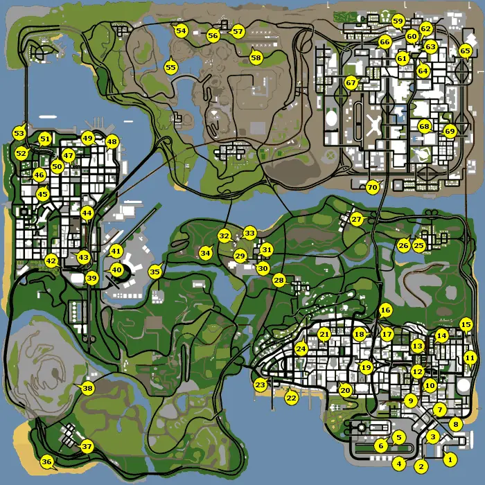 mapas y informacion de gta san andreas