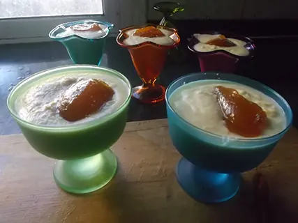 Natillas de naranja con mermelada