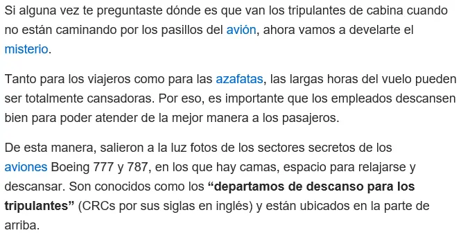 Cómo es el lugar secreto donde duermen azafatas en un avión