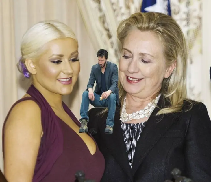 Hillary Clinton impresionada con escote d Christina Aguilera