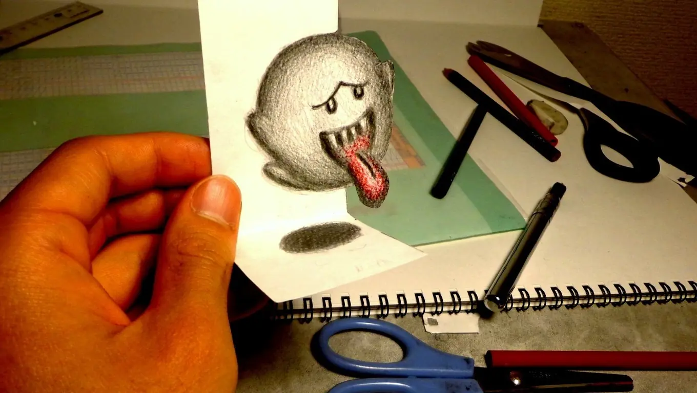 Dibujos 3D hechos con lápices