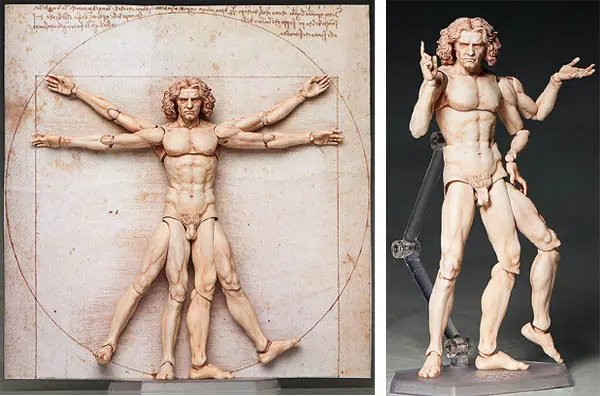 Figura de acción del Hombre de Vitruvio de Leonardo da Vinci