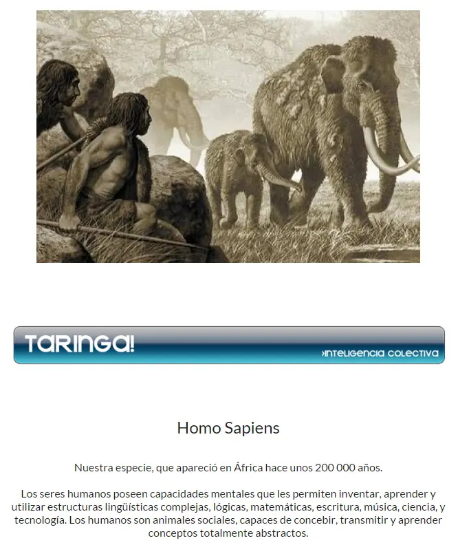 La historia de nuestra especie