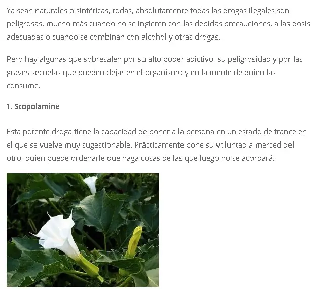 drogas peligrosas