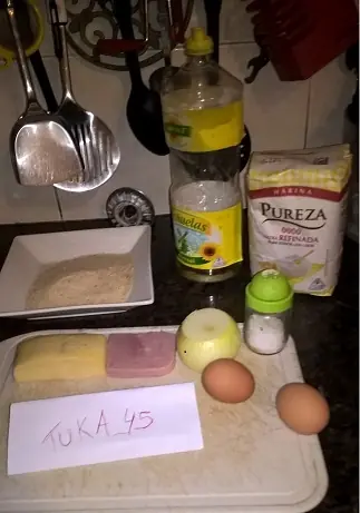 Aros de cebolla con jamon y queso, para vos maquinola