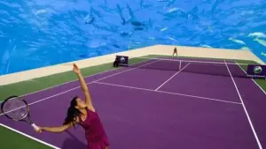 Cancha submarina de tenis en Dubai
