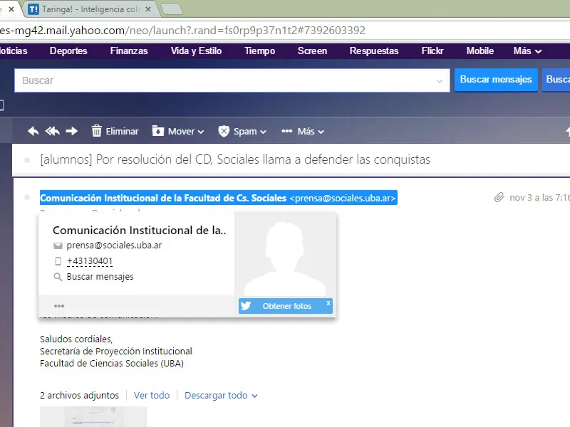 La UBA manda mail apoyando a Scioli