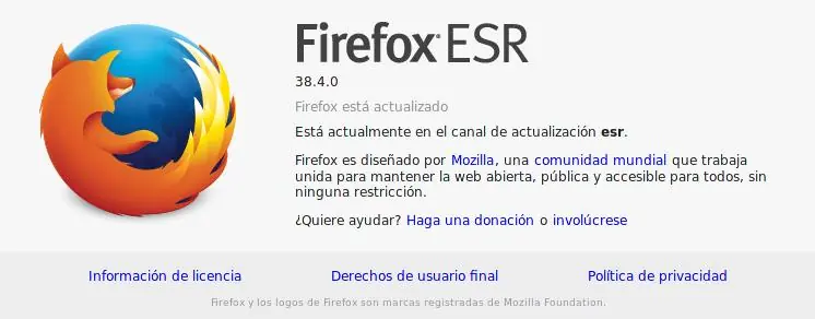 Firefox 38 ESR (extendida) ¿problemas con la versión 42?