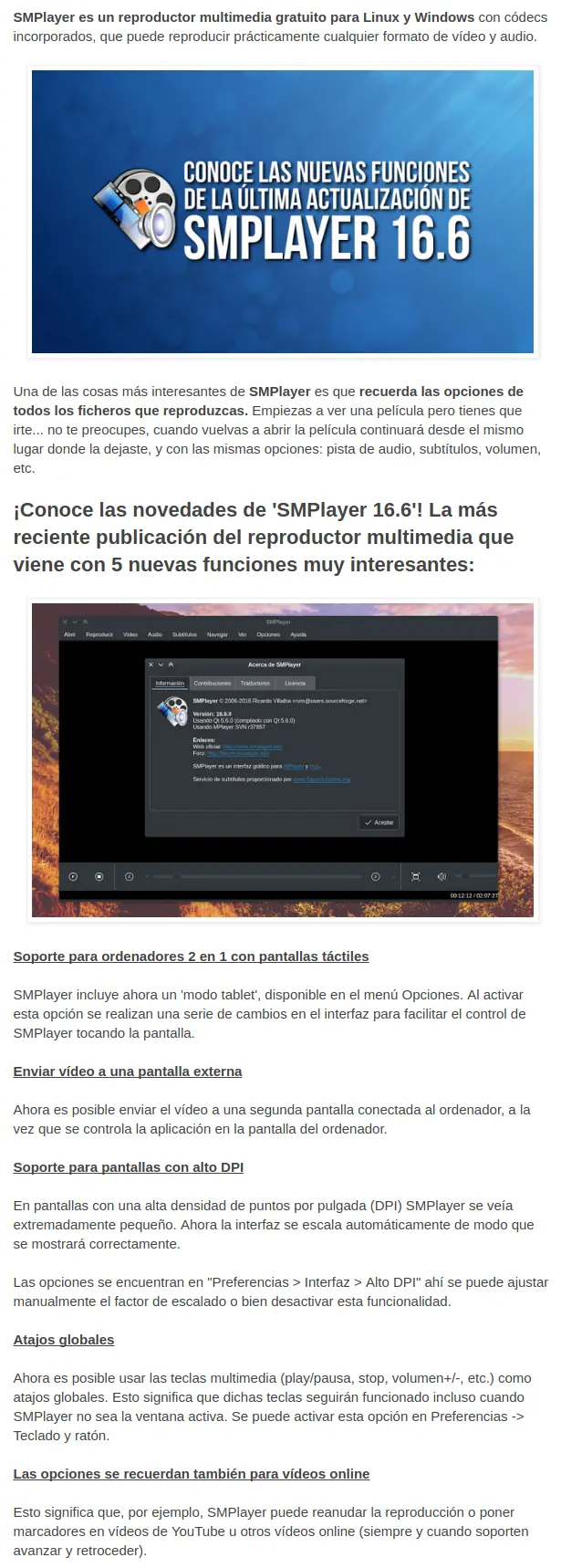 SMPlayer llega con nuevas funciones muy interesantes