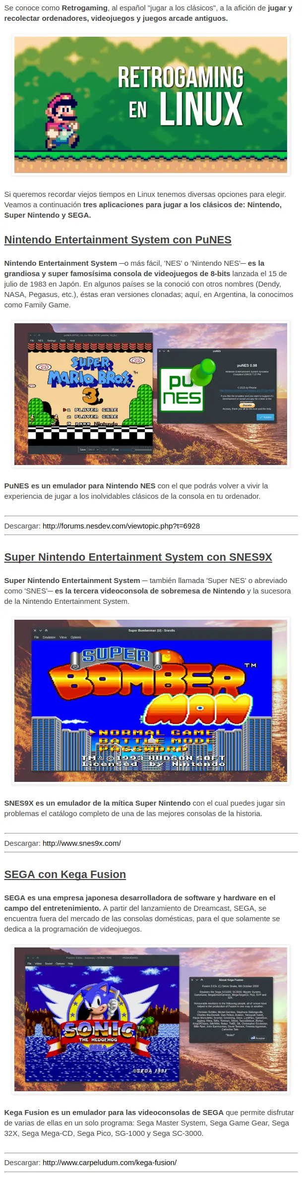 Retrogaming en Linux ¡La diversión nunca termina!