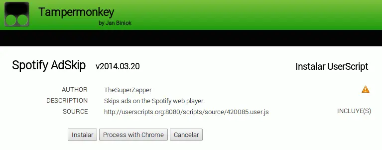 Deshazte de la publicidad en Spotify [Firefox, Chrome]