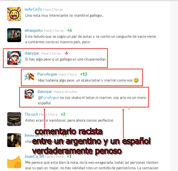 racismo en taringa