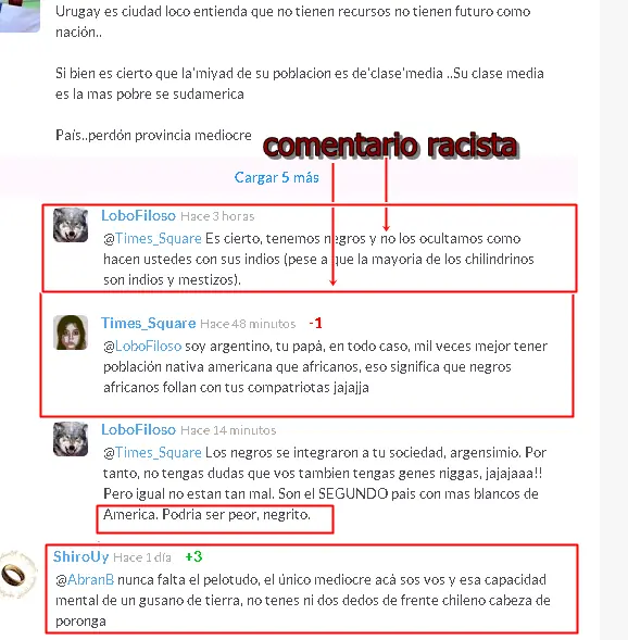 fuera racismo en taringa