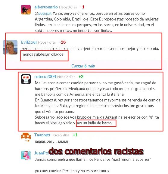 gran racismo en taringa