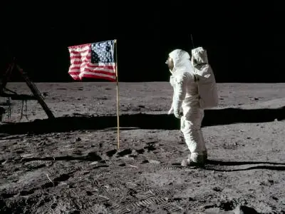 Se puede ver la bandera EEUU desde la tierra