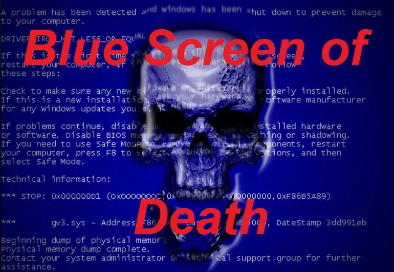 pantalla azul de la muerte