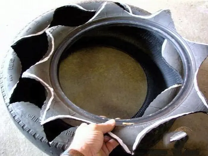 Reciclar rueda de auto para Jardin