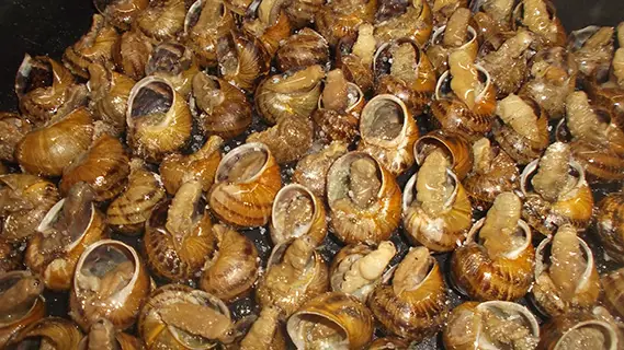 Caracoles cocidos al horno