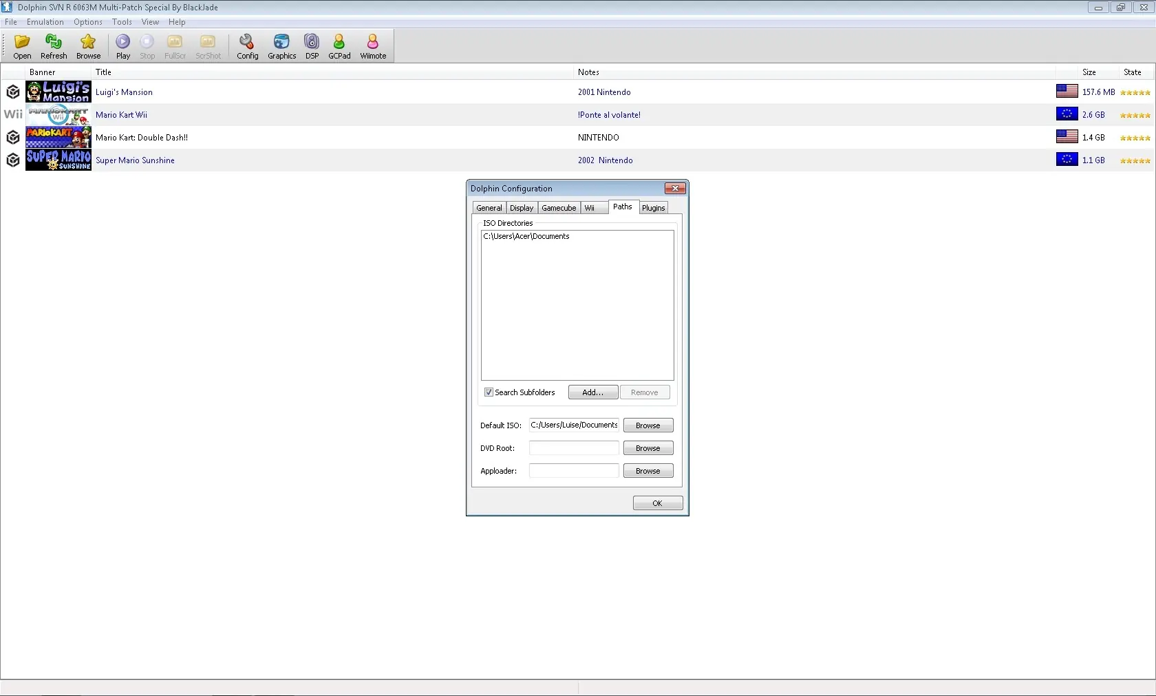 Configurar Dolphin SVN R 6063M Multi-Patch para aumentar fps