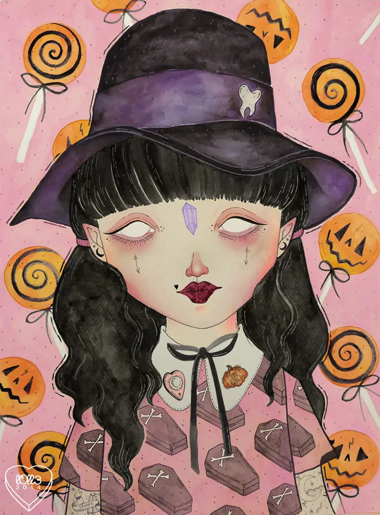 Ilustraciones gótico pastel