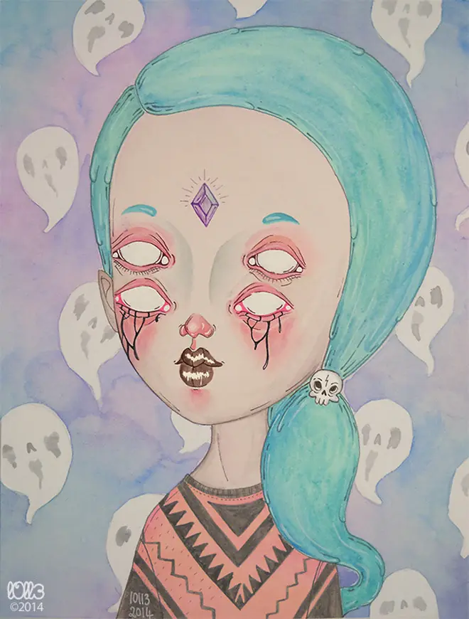 Ilustraciones gótico pastel
