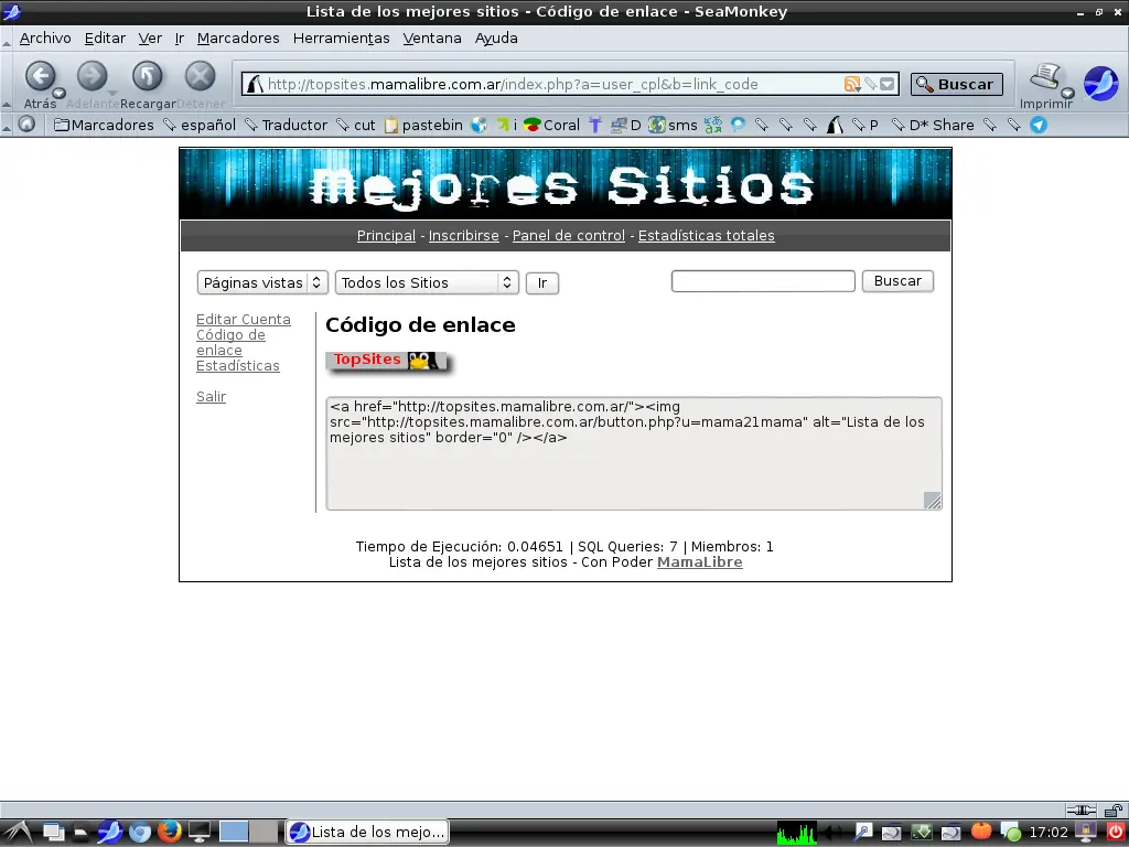 TopSites - Estadisticas en tu sitio web