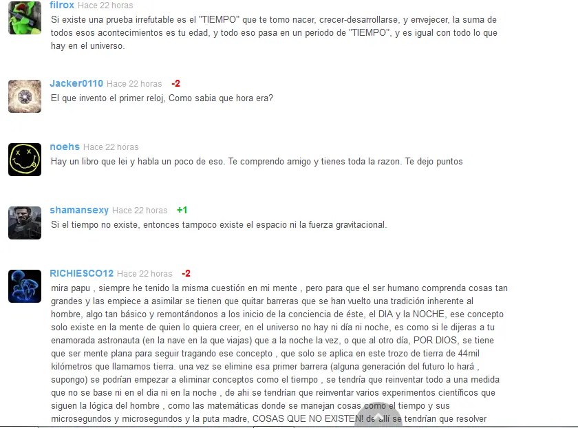 El tiempo no existe, solo es una medida. (Comentarios) El tiempo no existe, solo es una medida. (Comentarios)