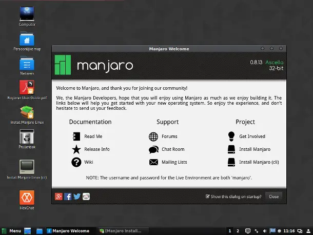 Disponible Manjaro Cinnamon 0.8.13