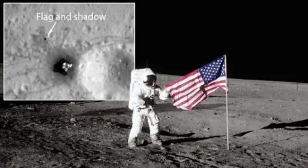 banderas en la luna