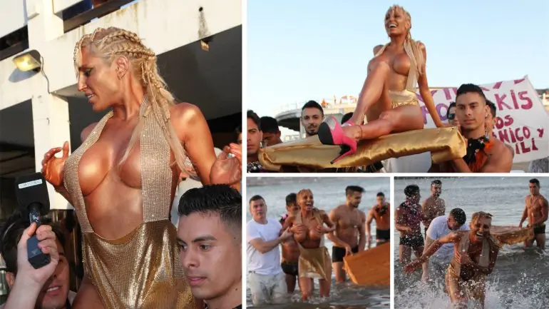Vicky Xipolitakis se autocoronó como la reina de la Plata.