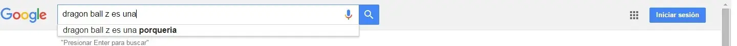 Autorrellenado de Google, que pone adjetivos a los Animes