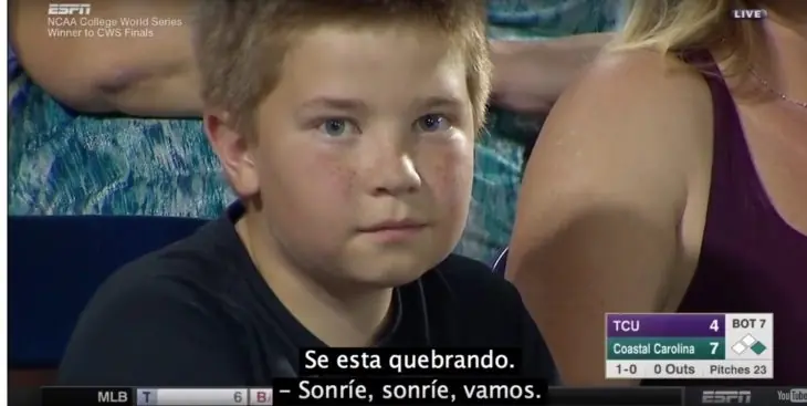 Cámaras de ESPN captan en vivo a niño haciendo esto