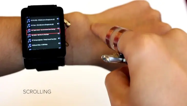SkinTrack, un sistema para controlar tu smartwatch tocando t
