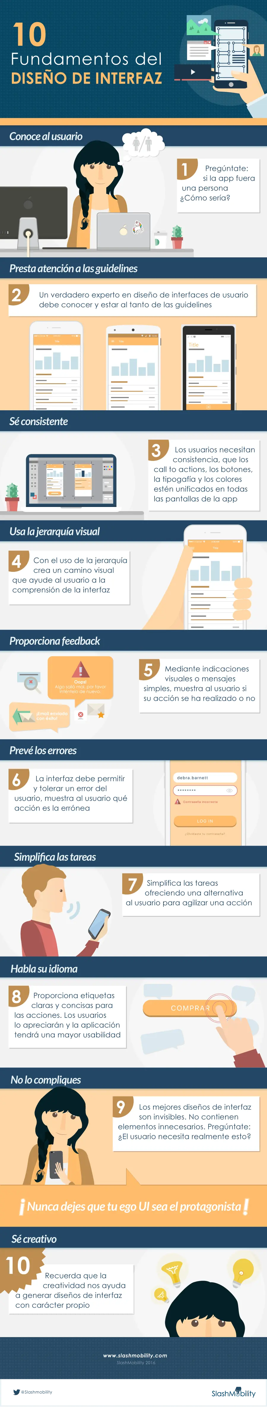Infografía: 10 mandamientos del diseño de interfaz de apps