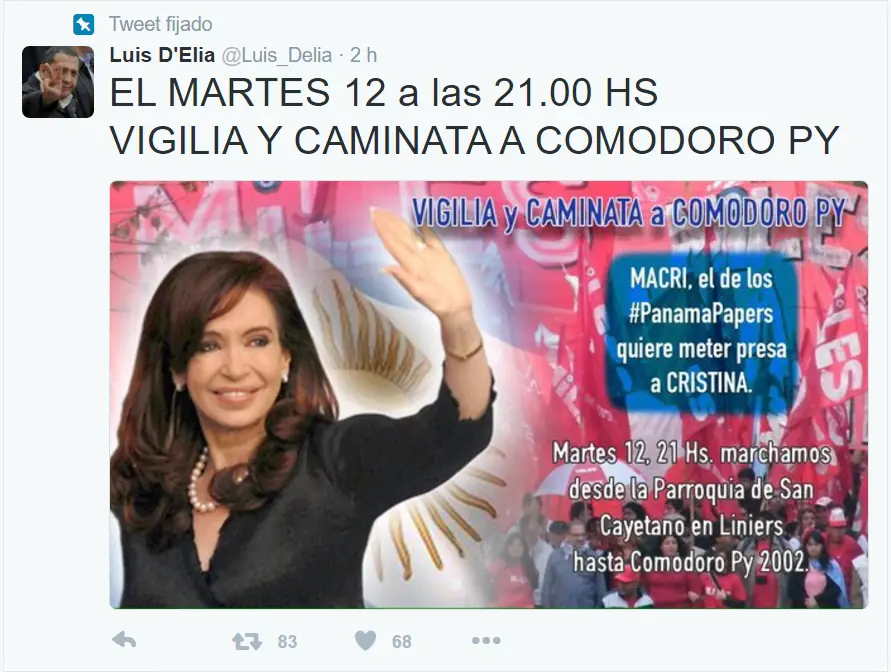 D'Elía convoca a un paro general por Cristina