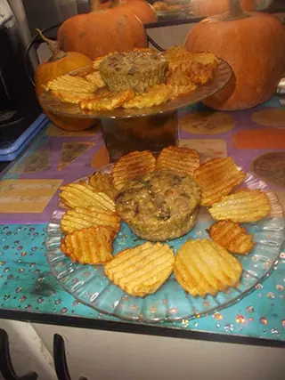 Tortilla de esparragos con patatas fritas