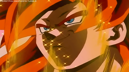 dibujo de gogeta ssj4 pintado con acrílicos..
