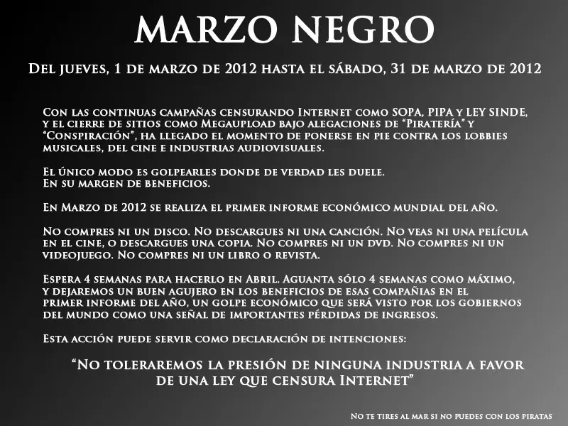 Anonymous lanza Marzo negro