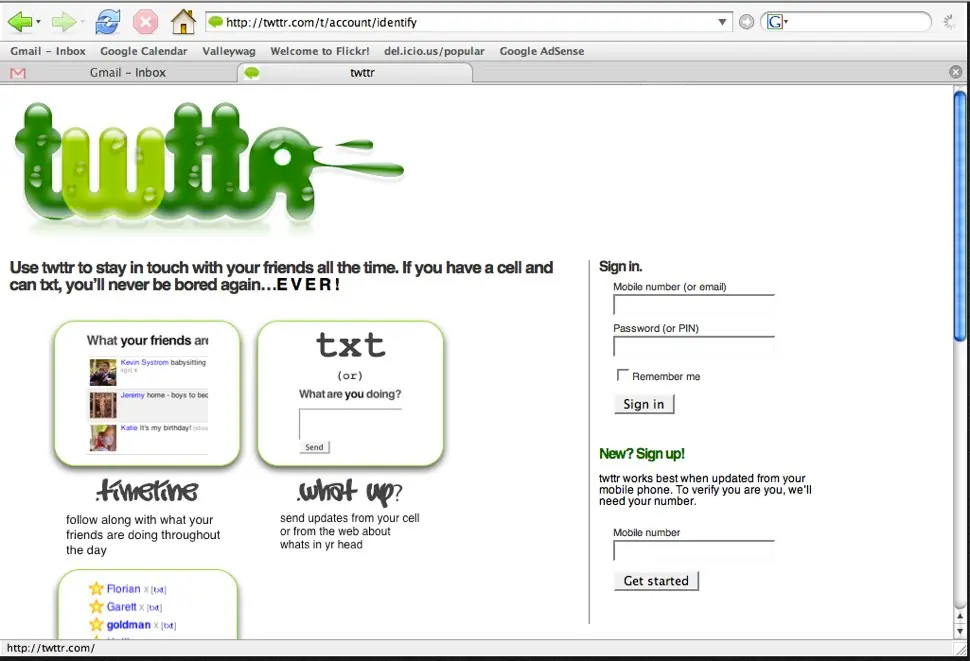 Las primeras versiones de las webs más usadas
