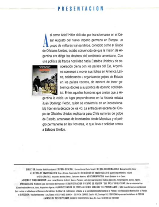 Los planes de peron para dominar Chile