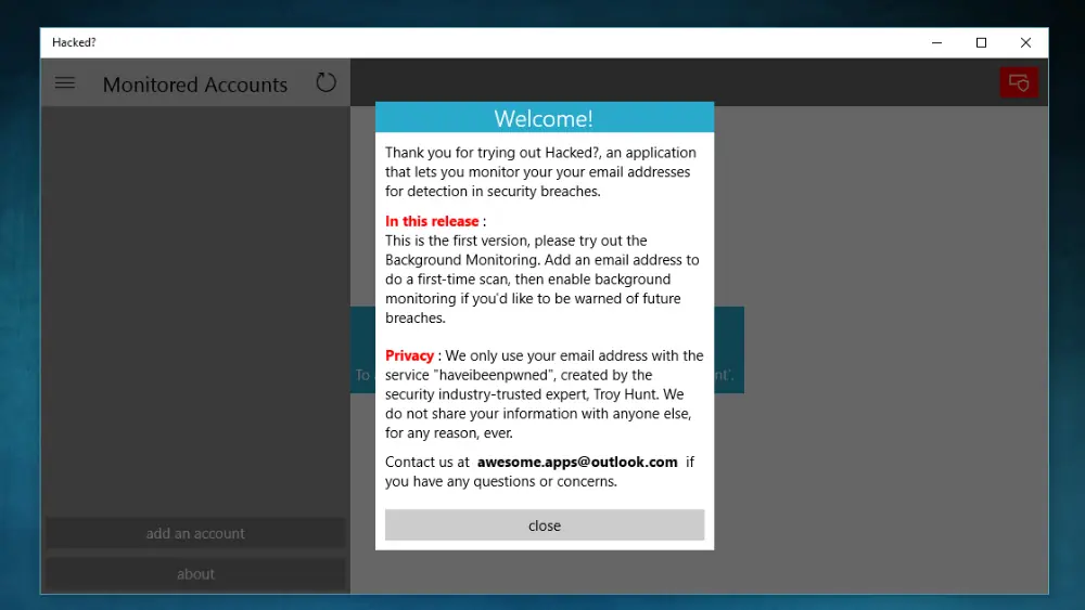 'Hacked?' Con esta app universal de Windows 10 sabrás si tu