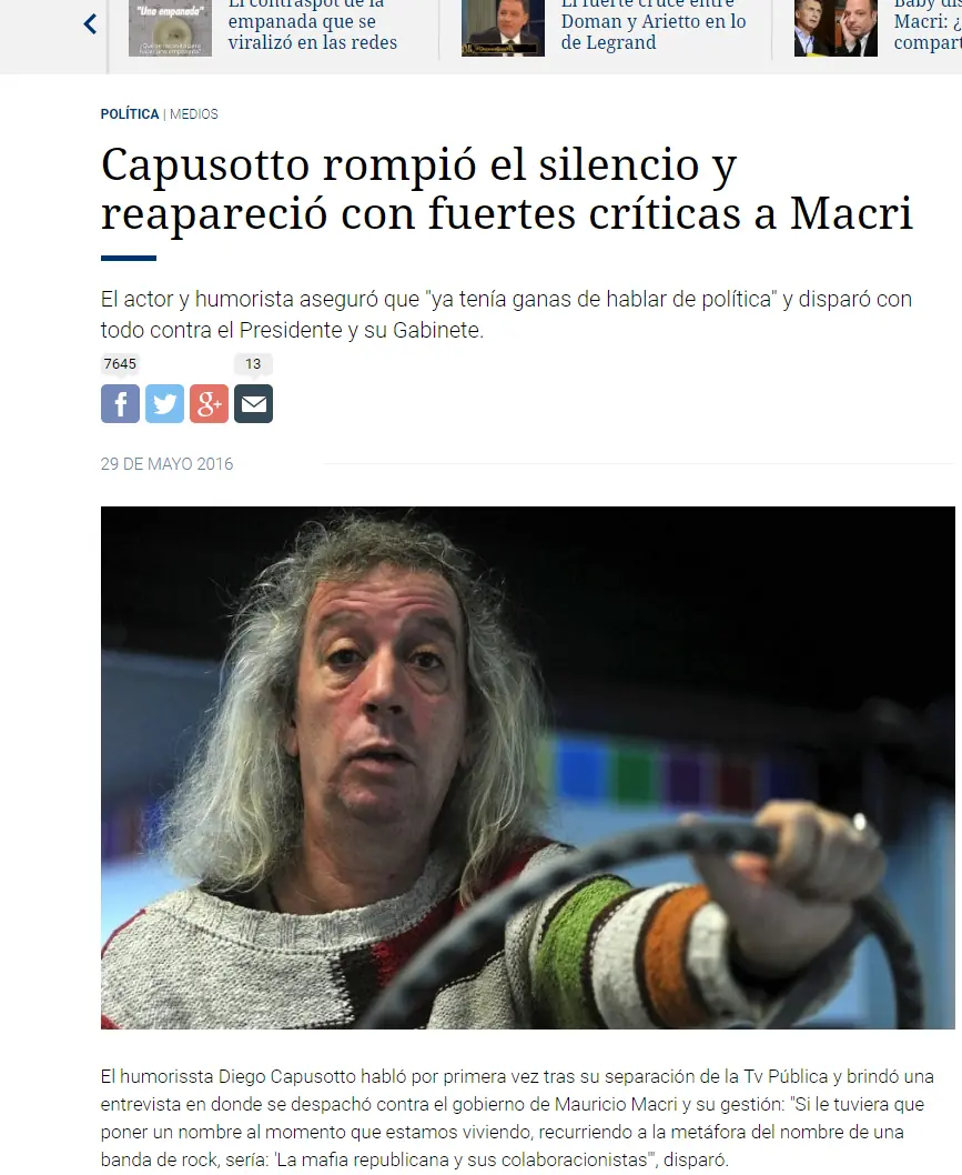 Capusotto rompió el silencio y reapareció con críticas