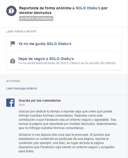 verguenza de facebook