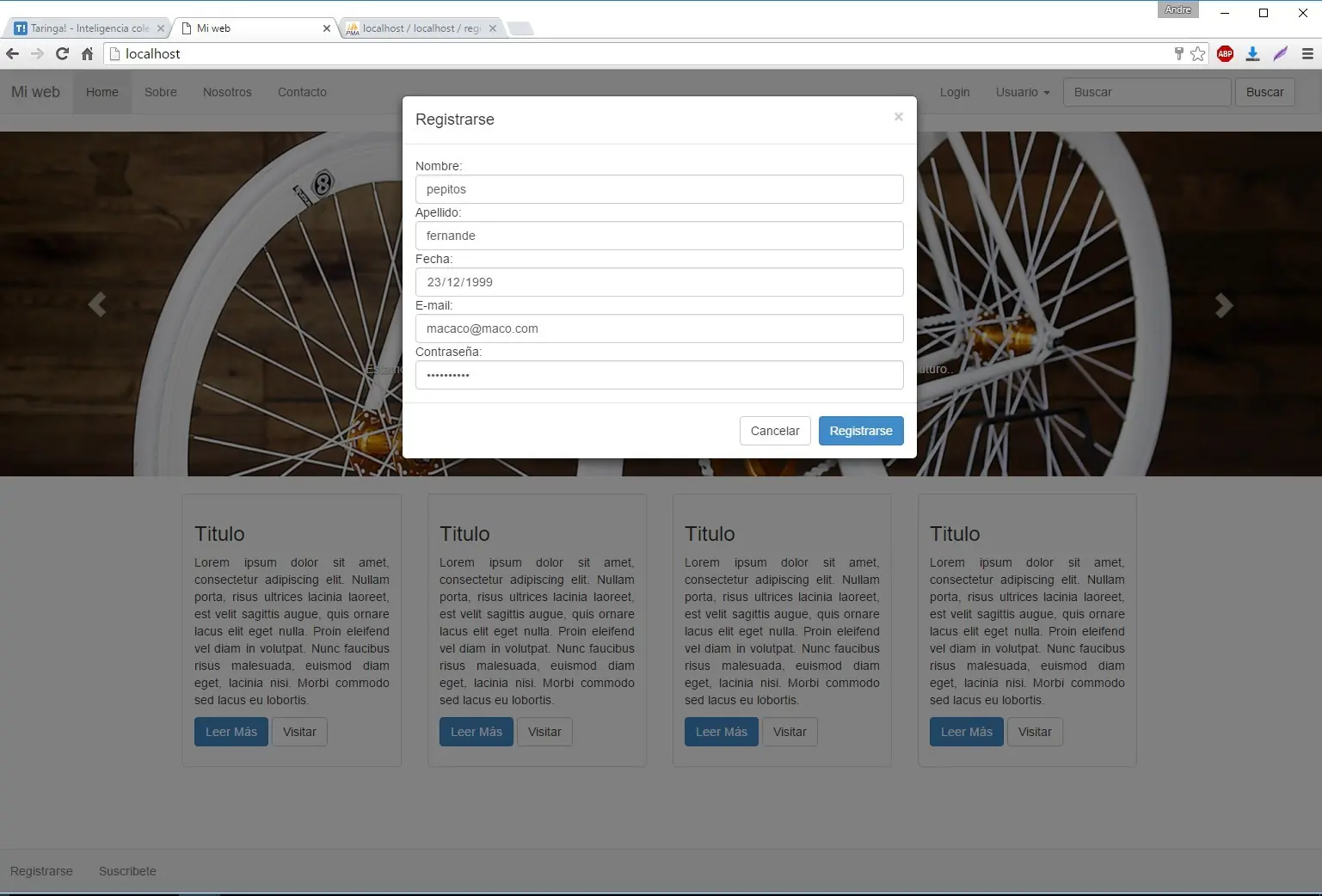 Crea tu web con Bootstrap y PHP Crea tu web con Bootstrap y PHP