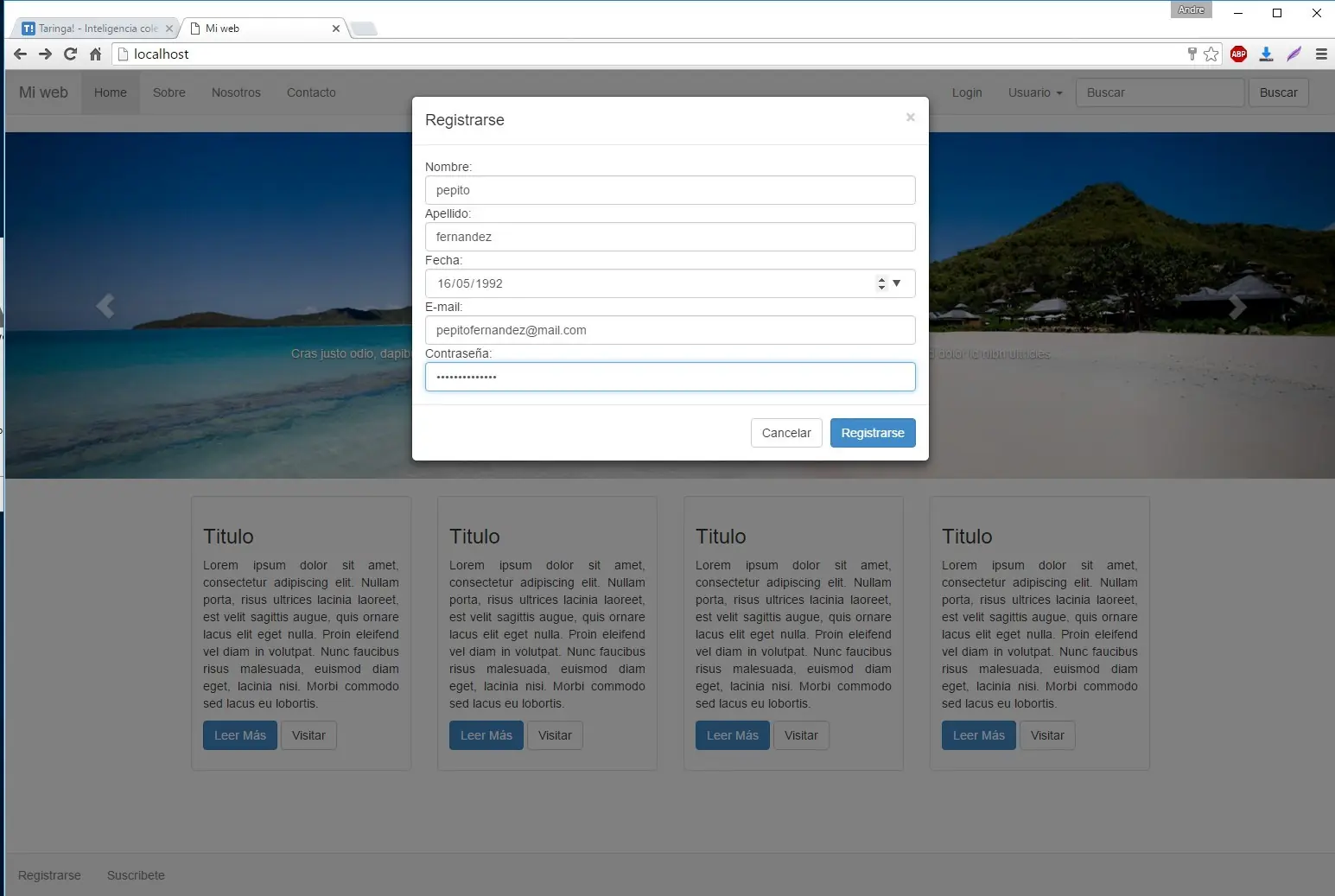 Crea tu web con Bootstrap y PHP Crea tu web con Bootstrap y PHP