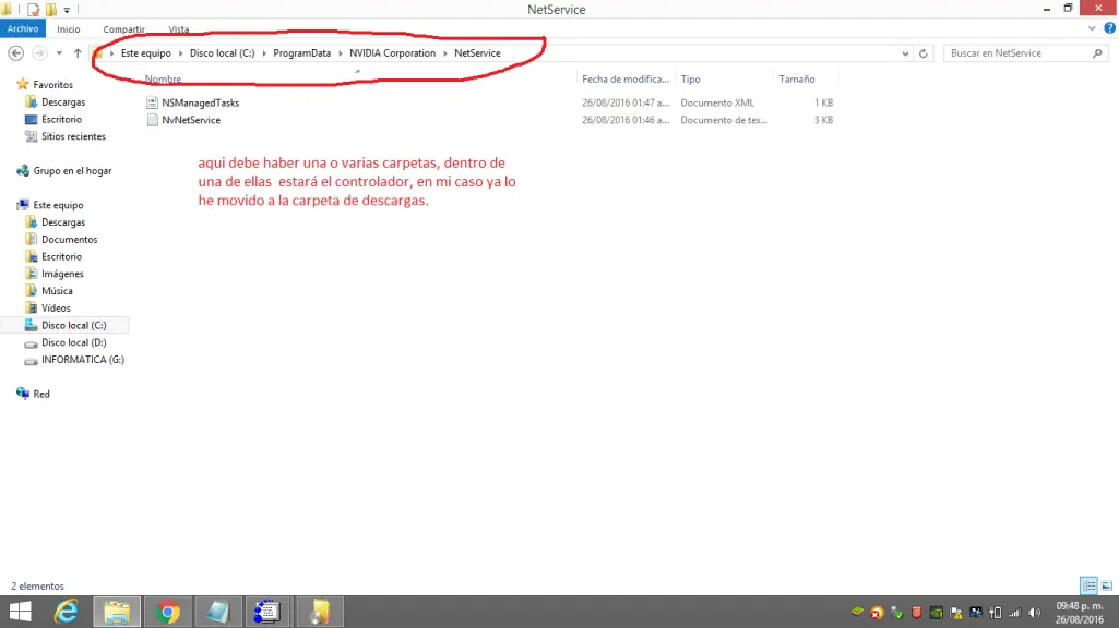 no encuentro driver nvidia descargado