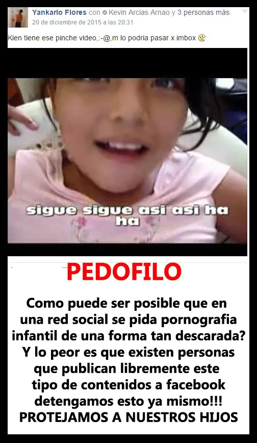 Ayudame a denunciar pedofilia en facebook