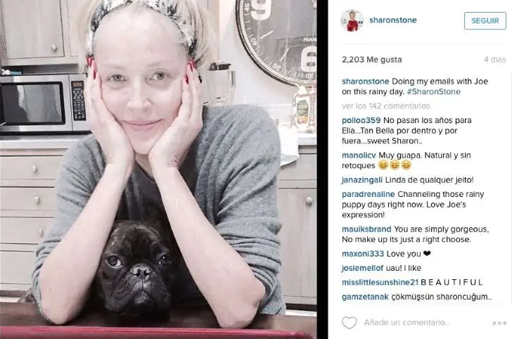 La sexy Sharon Stone publica foto sin maquillaje!